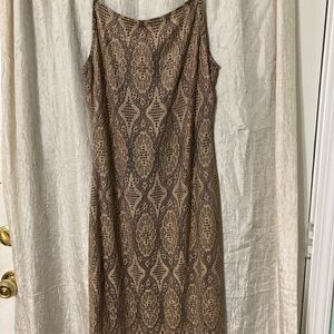 My Michelle Brown Lace Midi Dress